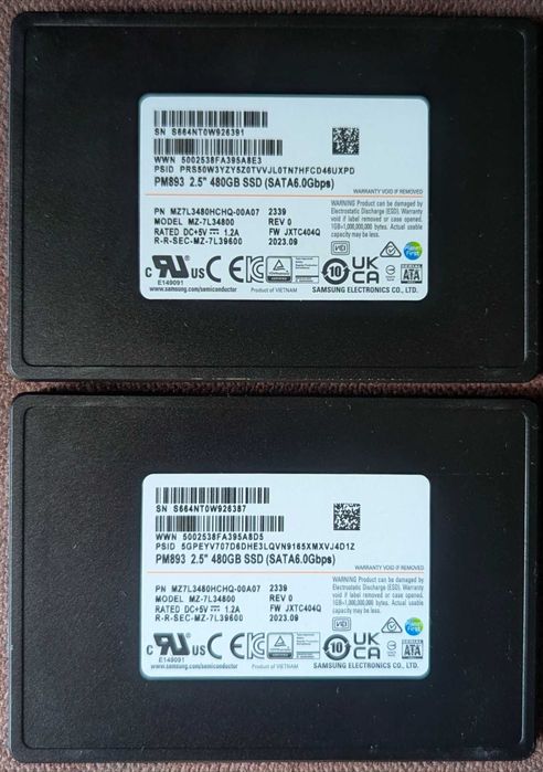 SSD 2.5 Samsung SM883/863a 240-256-480gb MLC Enterprise !!!