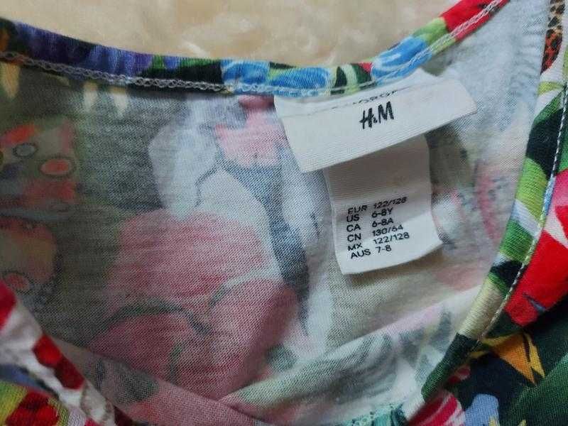 Детское платье тропический принт h&m