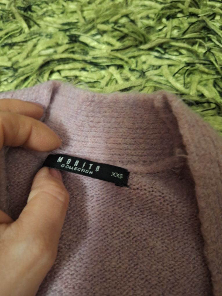 Sweter kardigan Mohito xxs lawendowy