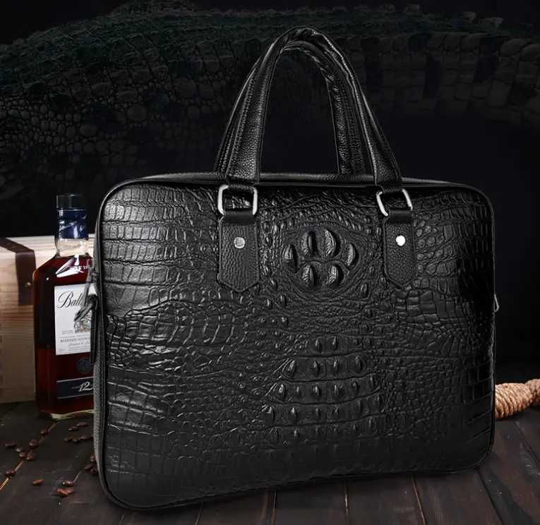 Чоловічий шкіряний діловий портфель для документів з натуральної шкіри