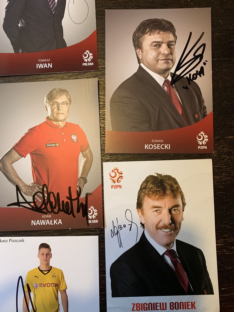 Autografy podpisy reprezentacja Polski Nawałka Boniek Krychowiak