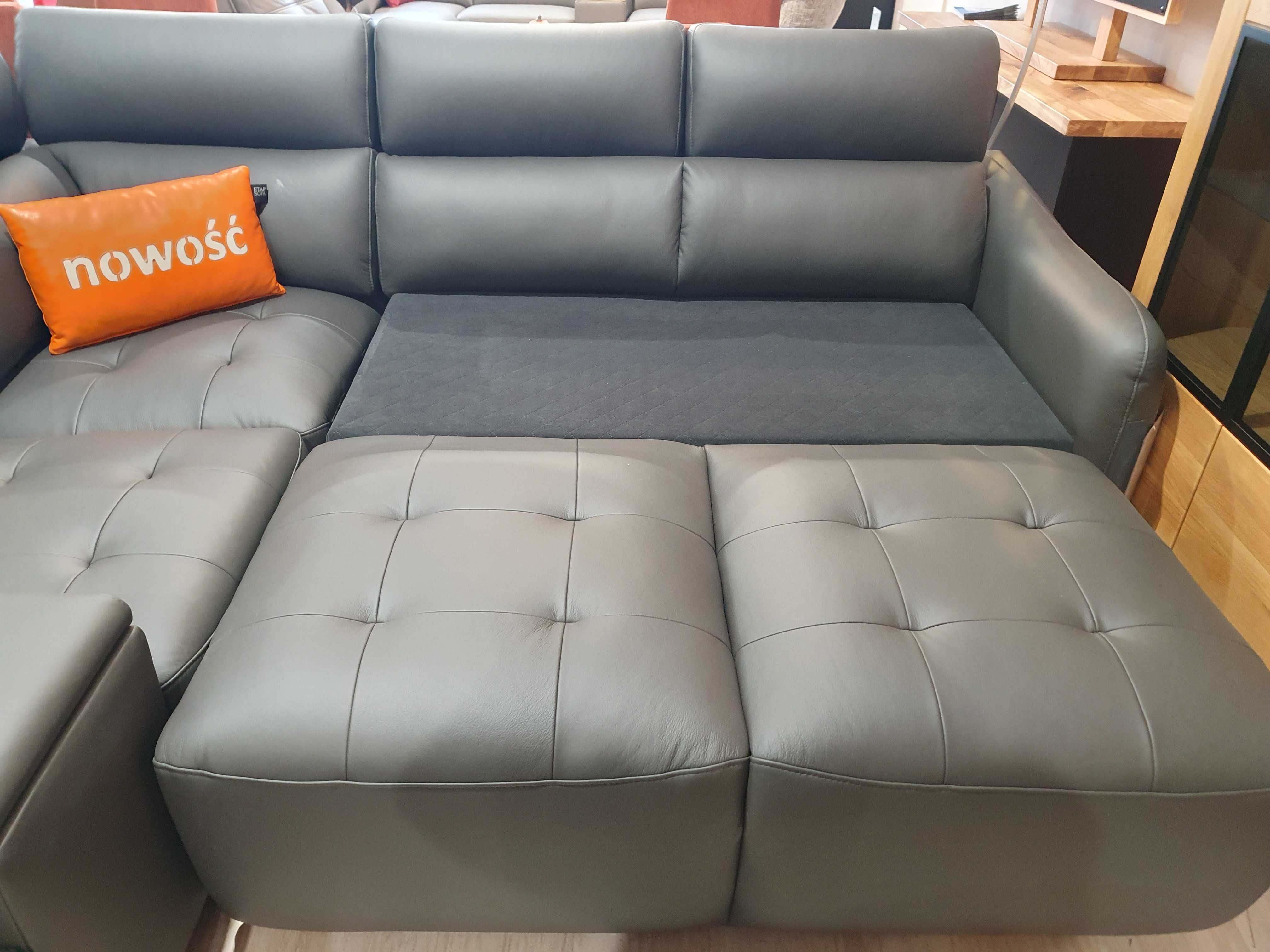 Narożnik z funkcją  DAVOS skóra PRESTIGE+Bydgoskie Meble Promocja 20%