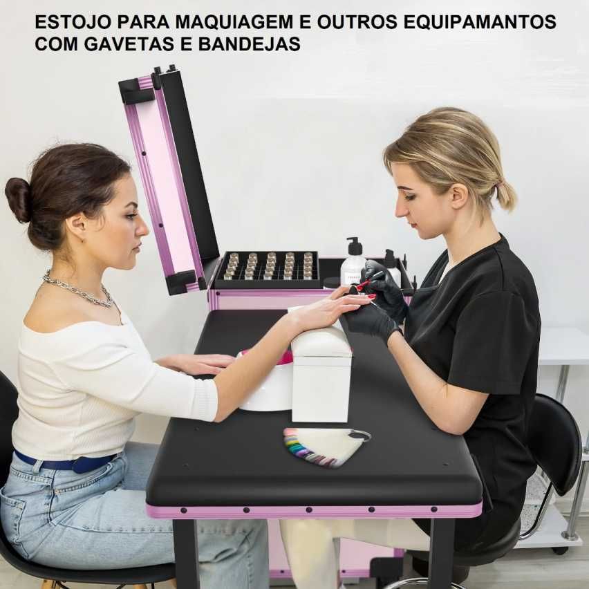 Mala de Maquilhagem Profissional com Mesa e Gavetas (NOVA)
