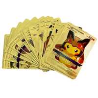 Złote Karty Pokemon Kolekcjonerskie Zestaw 55 sztuk