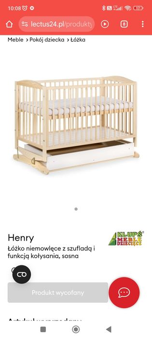 Łóżeczko drewniane z opcją kołyski