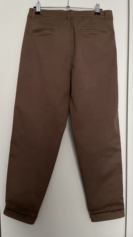 Брюки zara шоколадного кольору
