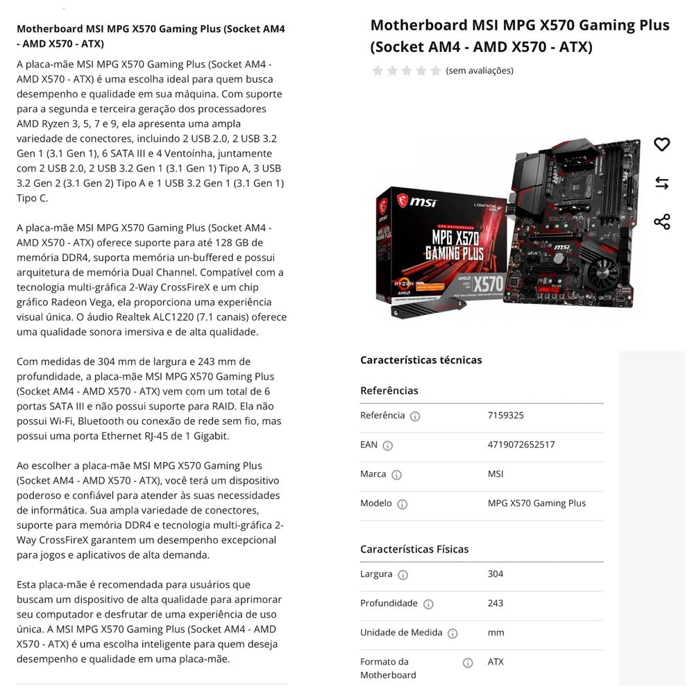 Motherboard MSI MPG X570 Gaming Plus – Socket AM4, ATX