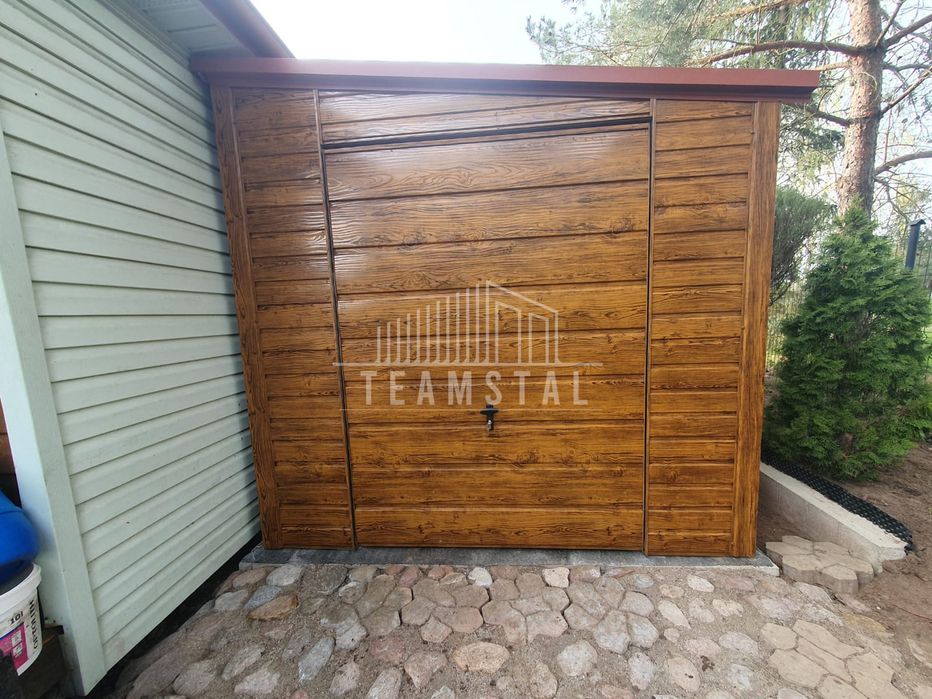Domek Ogrodowy - Schowek - Garaż - Brama drzwi drewnopodobny TS633