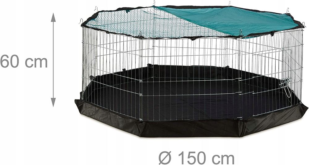 Relaxdays kojec metalowy dla królików 150cm