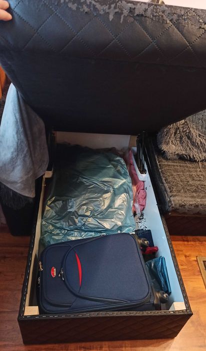 rozkładana sofa narożnik do spania 250 x 170 cm 2 pojemniki na pościel