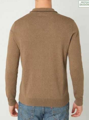 Seleced Homme sweter bluza rozpinany golf M beżowy