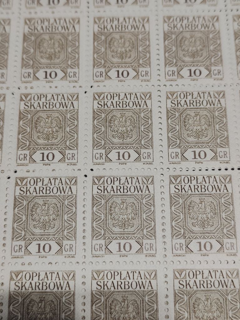 ### opłata skarbowa znaczek 10 gr dwa arkusze
