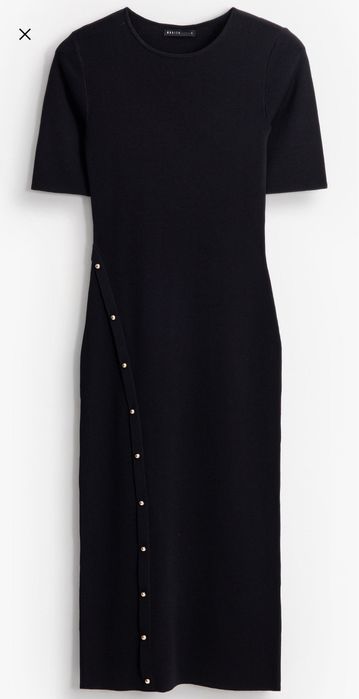 Sukienka dzianina czarna midi Mohito