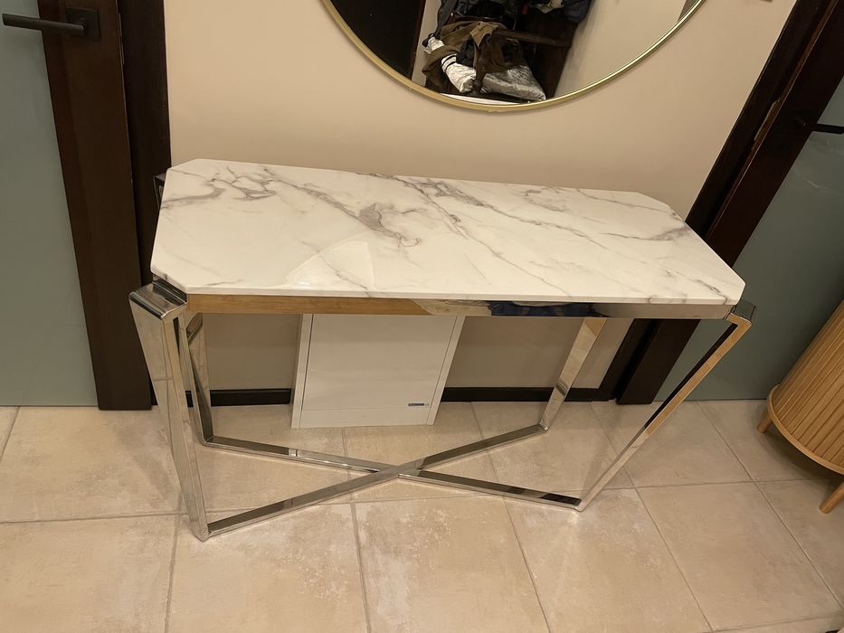 Konsola / Stolik 120 x 45 z marmurowym blatem