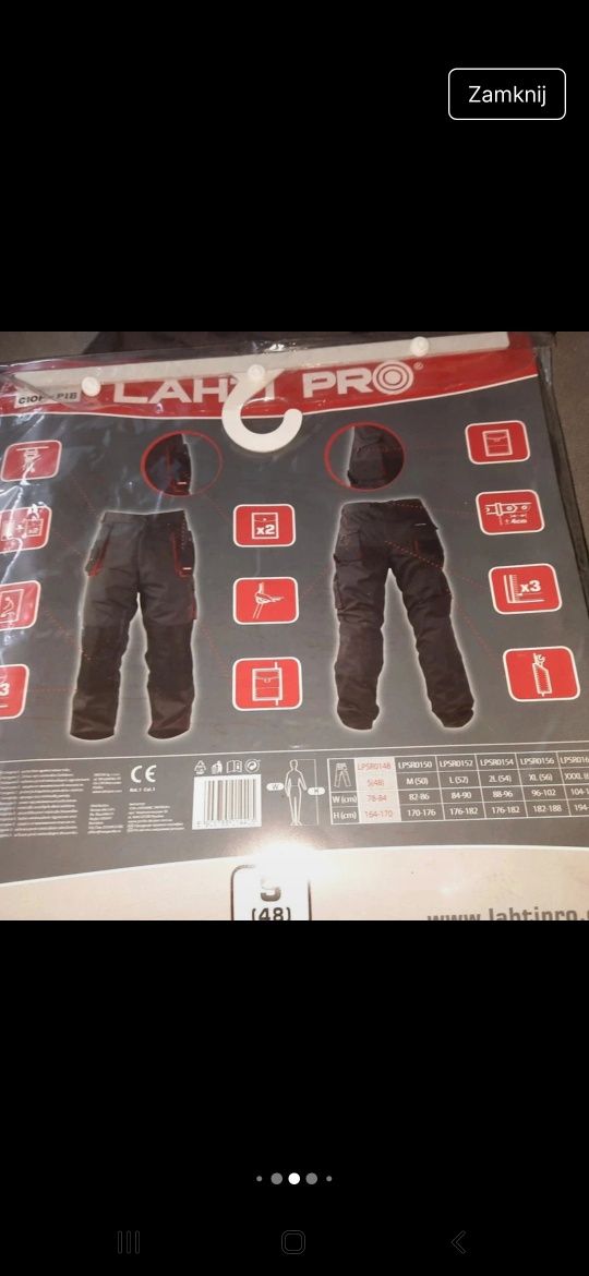 Spodnie i bluza robocza lahti pro s48