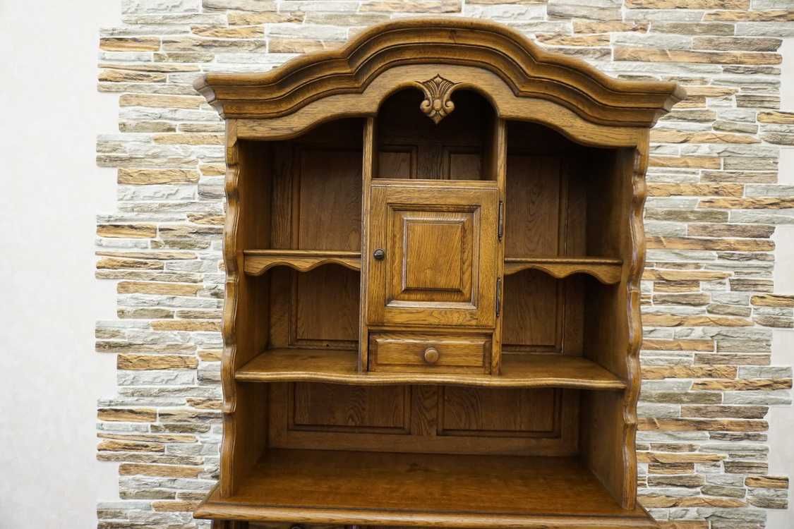Sekretarzyk dębowy lity dąb z nadstawką szer. 92 cm  (p-1078)