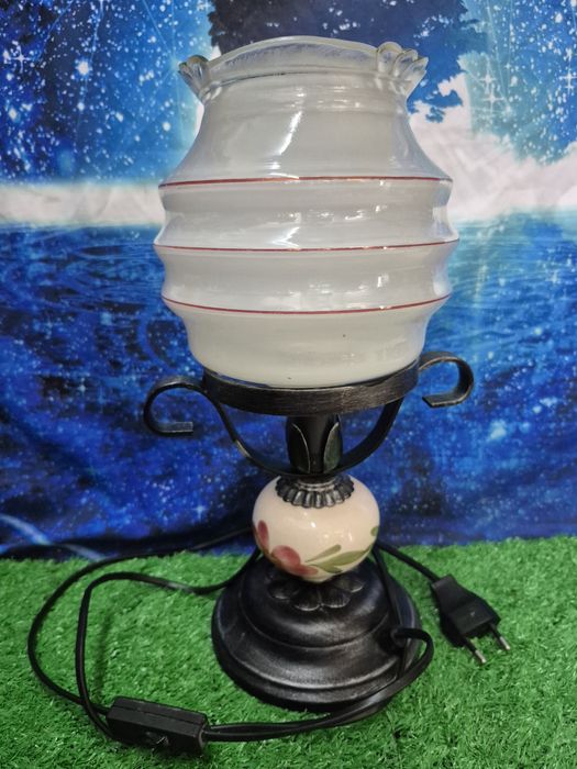 Lampa stołowa kowalstwo artystyczne lata 70