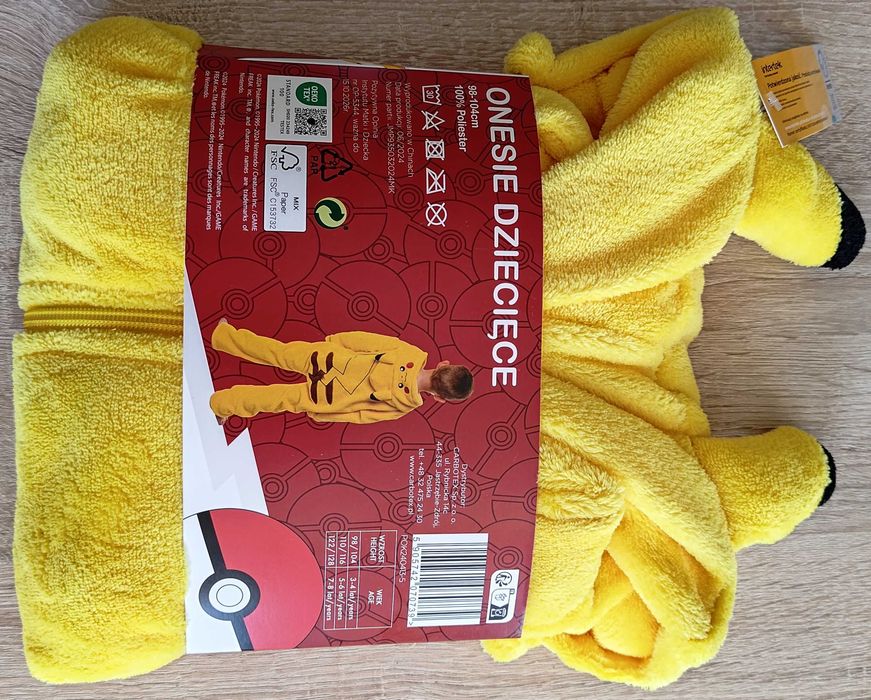 Nowy strój kombinezon kostium na bal przebierańców Pikachu Pokemon