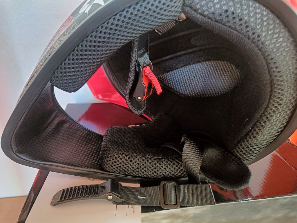 Kask Crossowy Dziecięcy Czerwony