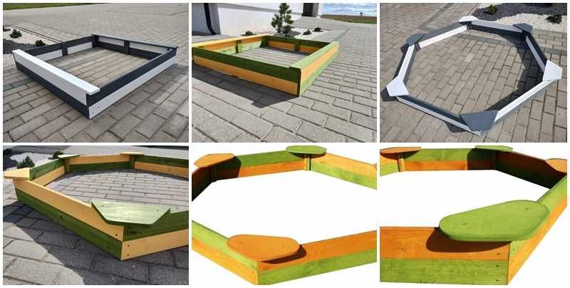 piaskownica piaskownice dla dzieci malowana 2 X gotowa wysyłka