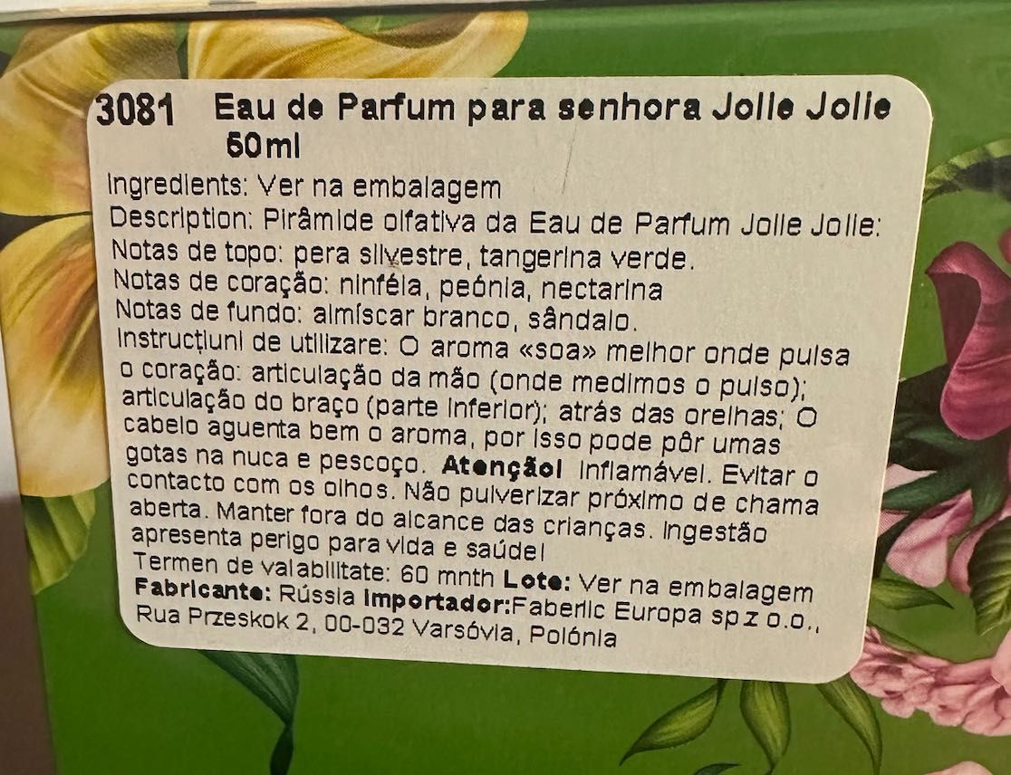 Perfume Jolie Jolie Novo