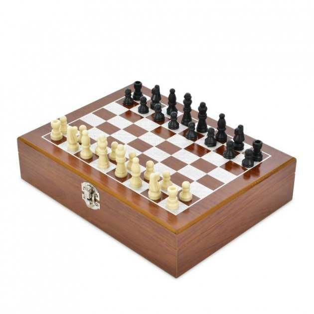 Игровой набор 2 в 1 (шахматы, покер) в деревянной коробке
