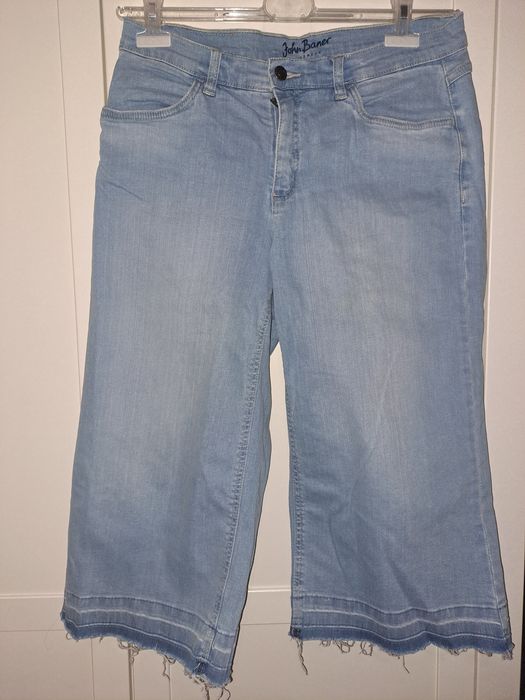 Spodnie jeansowe damskie kuloty szerokie rozm  40