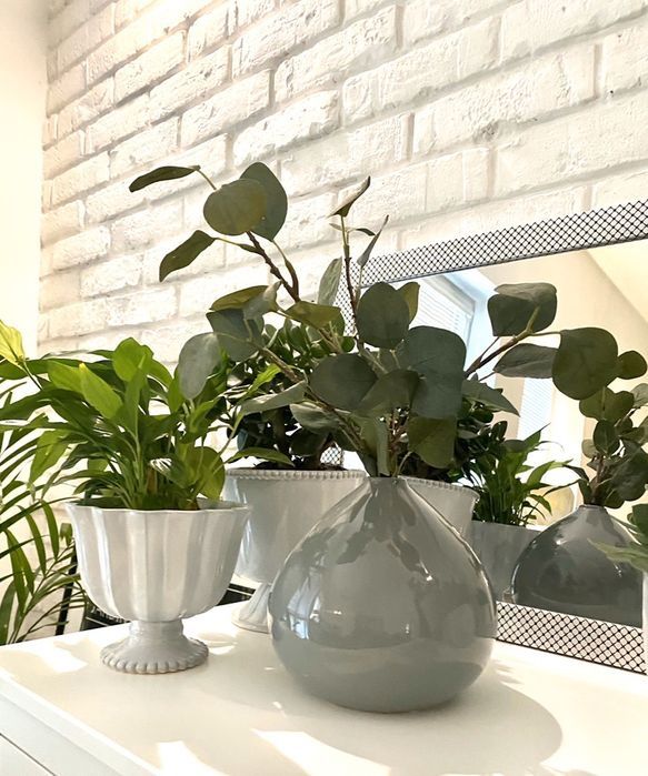 Wazon ceramiczny szary, nowy