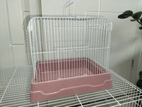 Transporter klatka dla ptaka małego zwierzęcia różowa biała chomik