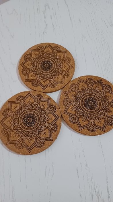 Пробковые подставки под горячее с рисунком