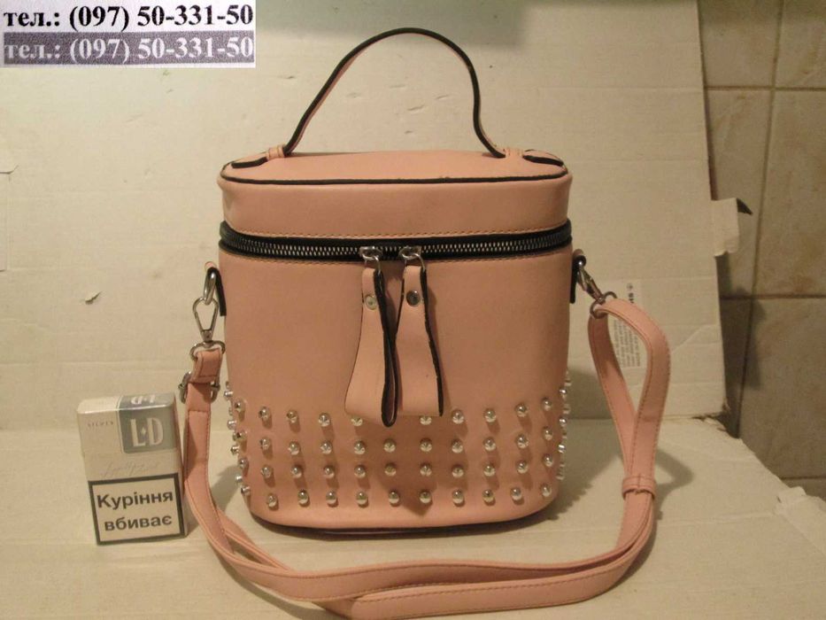 Сумка рюкзак через плечо женская кожзам Sofiya розовая