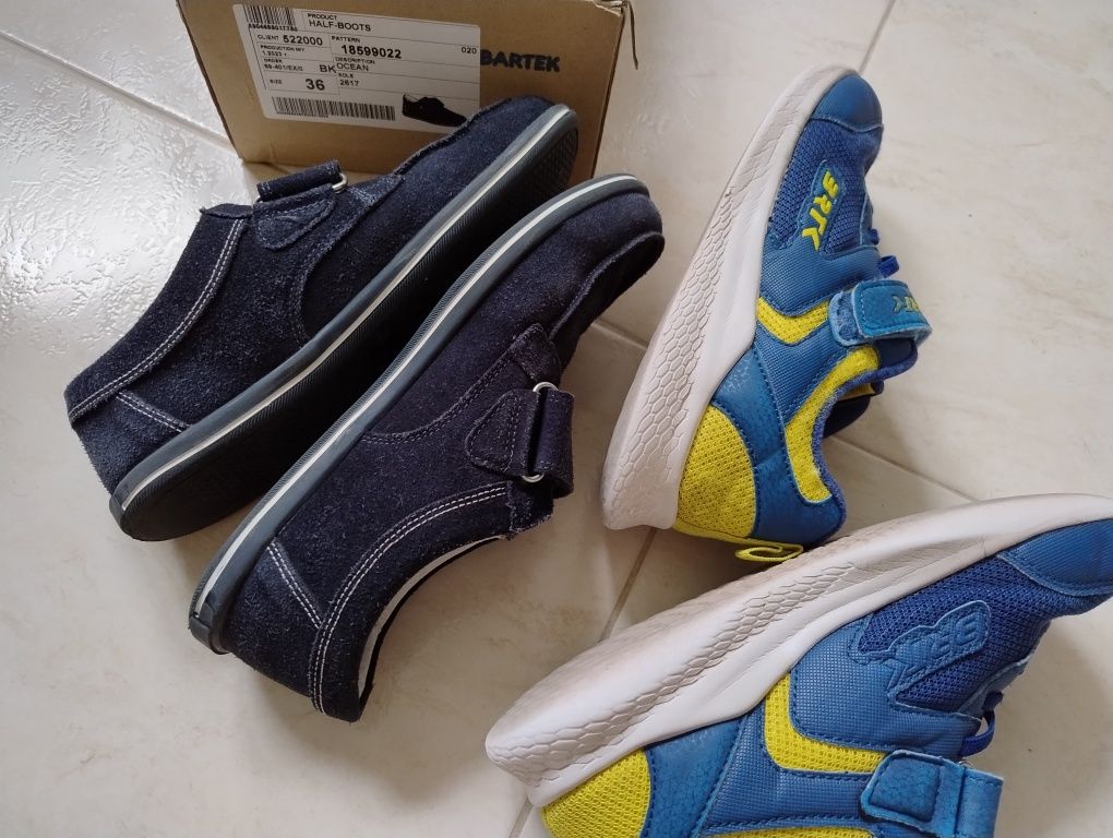 Buty chłopięce Bartek, mokasyny, półbuty r.36, rzepy plus gratis sport