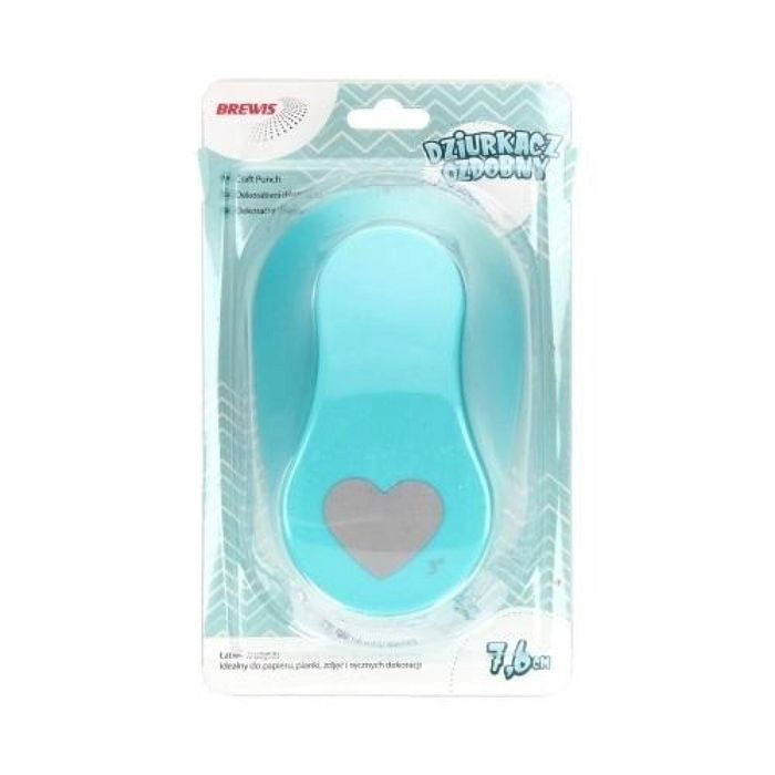 Dziurkacz ozdobny - Serce 7,6cm MIX Brewis blister,143x237 mm