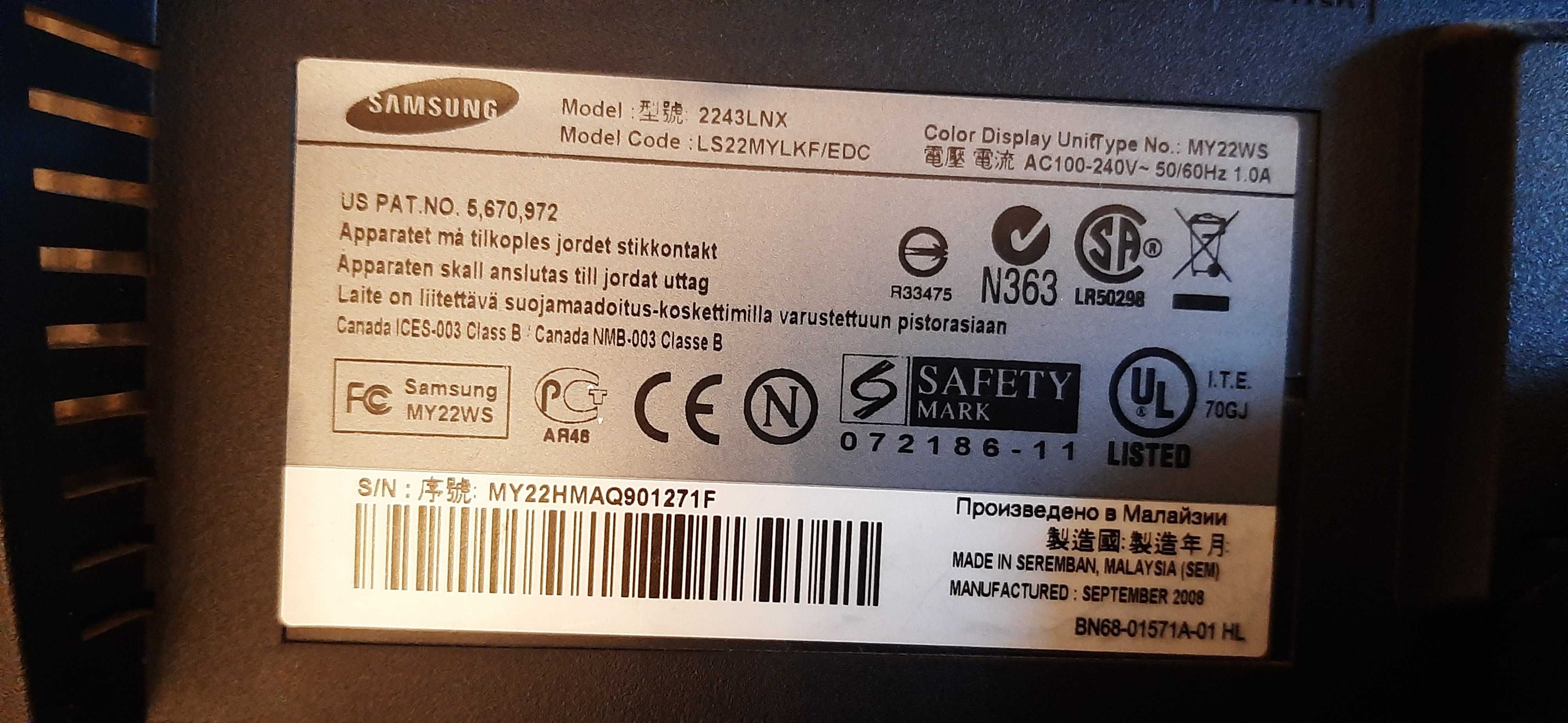 Monitor SAMSUNG 2243 LNX