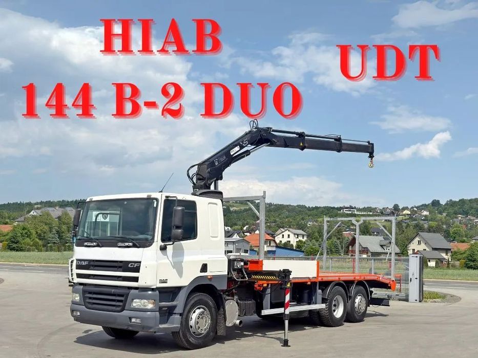 DAF CF 85.380 * LAWETA 7,20 m + HIAB 144 B-2 DUO * STAN BDB