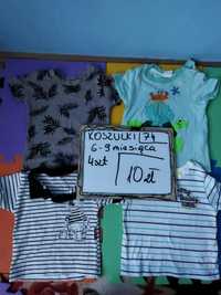 T-shirty paka zestaw koszulki z krótkim rękawem 74 6-9 miesiąca