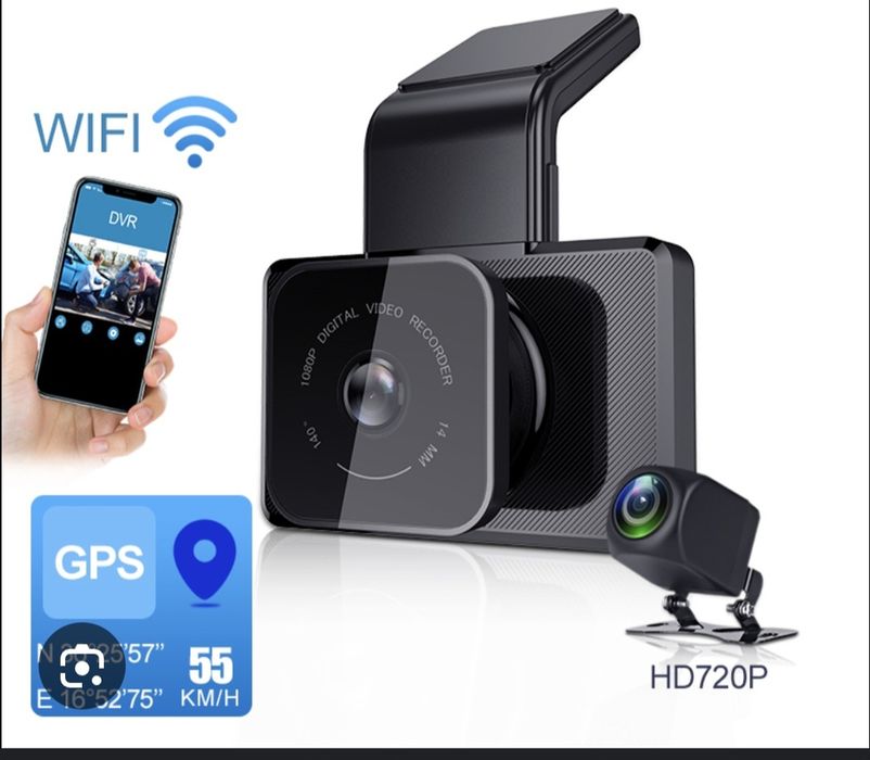 Продам  видеорегистратор Dash Cam  k10-gps  ,Wi-Fi, gps ,2 камеры з.в