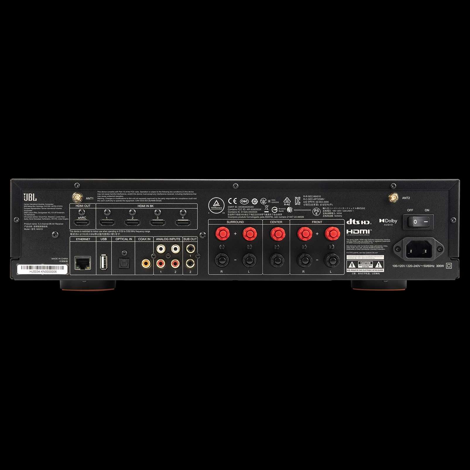 JBL MA-510  5.2-kanałowy Amplituner kina domowego z HDMI 2.1 eARC