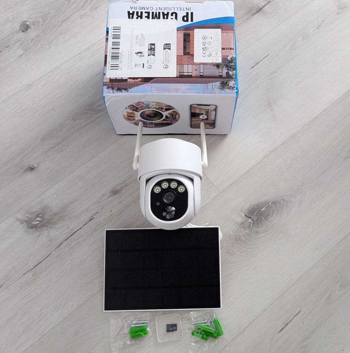 IP Camera PTZ Вулична камера 5MP Відеоспостереження сонячна панель