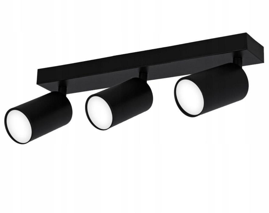 Lampa Sufitowa Kinkiet Spot Oprawa Halogenowa 3x GU10 Czarna