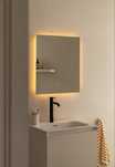 Espelho retangular para casa de banho com luz LED