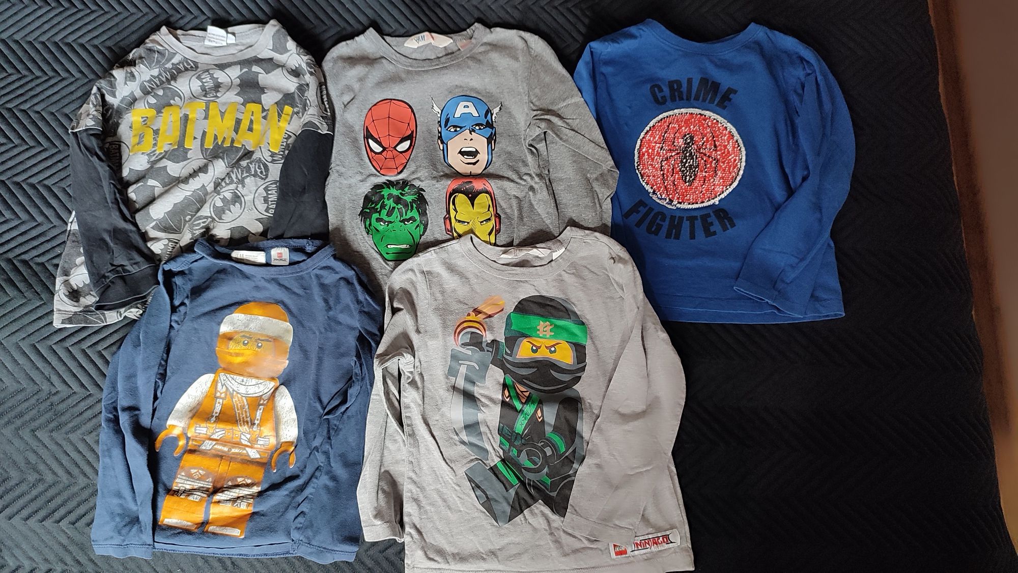 Bluzki koszulki LEGO Spiderman Batman Hulk Avengers długi rękaw zestaw