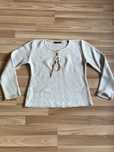Sweter biało beżowy z rozcięciem i wiązaniem r. 38 boho hippie vintage