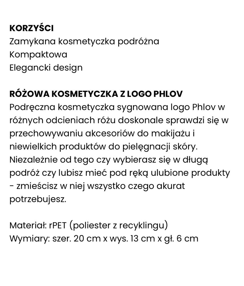 Kosmetyczka z Logo  Phlov Nowa