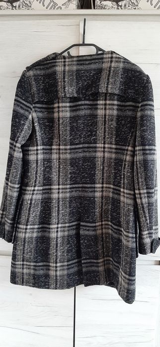 Przejściowy płaszczyk w kratę Zara Basic, rozmiar XL