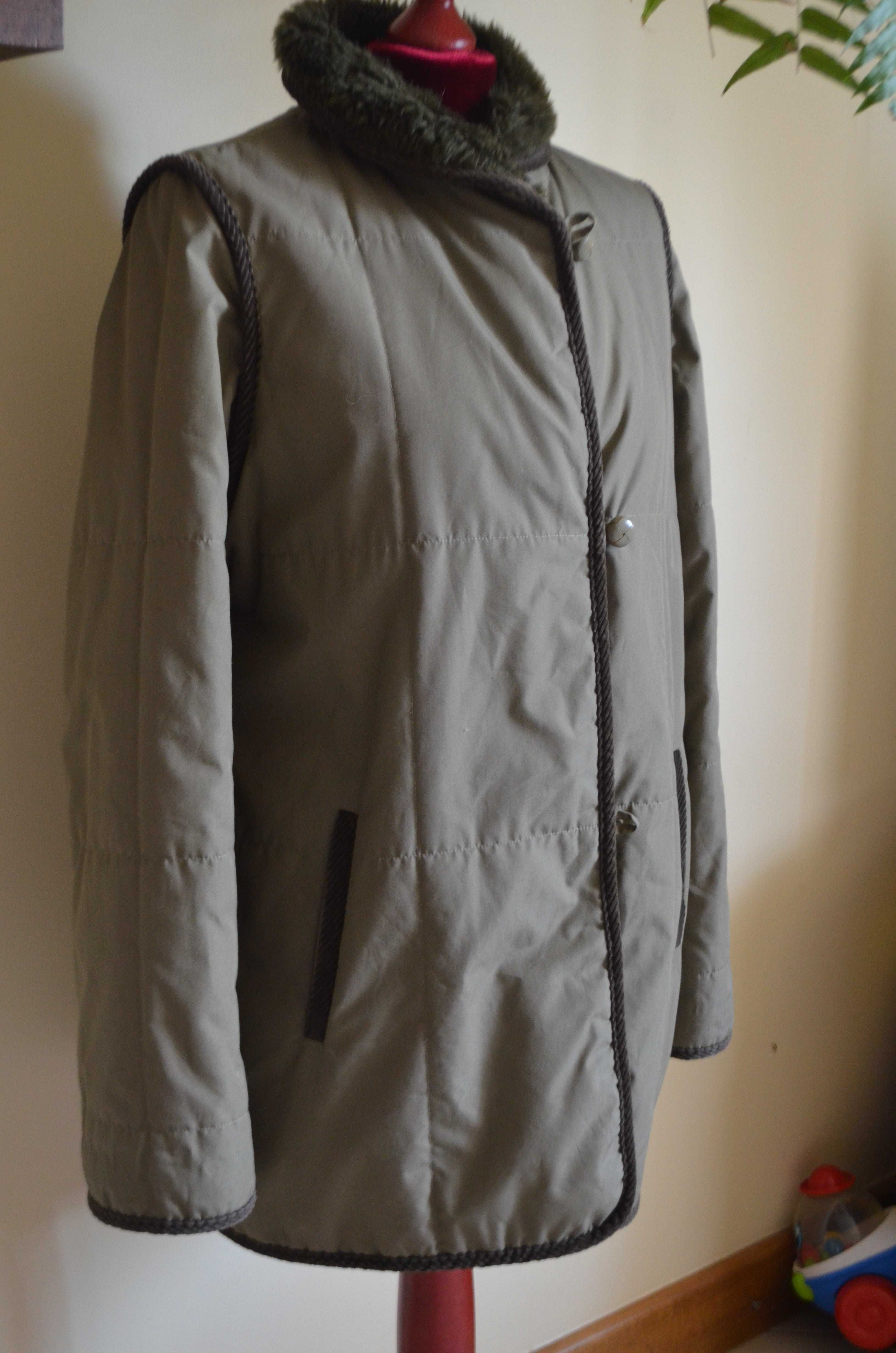 kurtka płaszcz khaki miś 40/42 L/XL klasyka