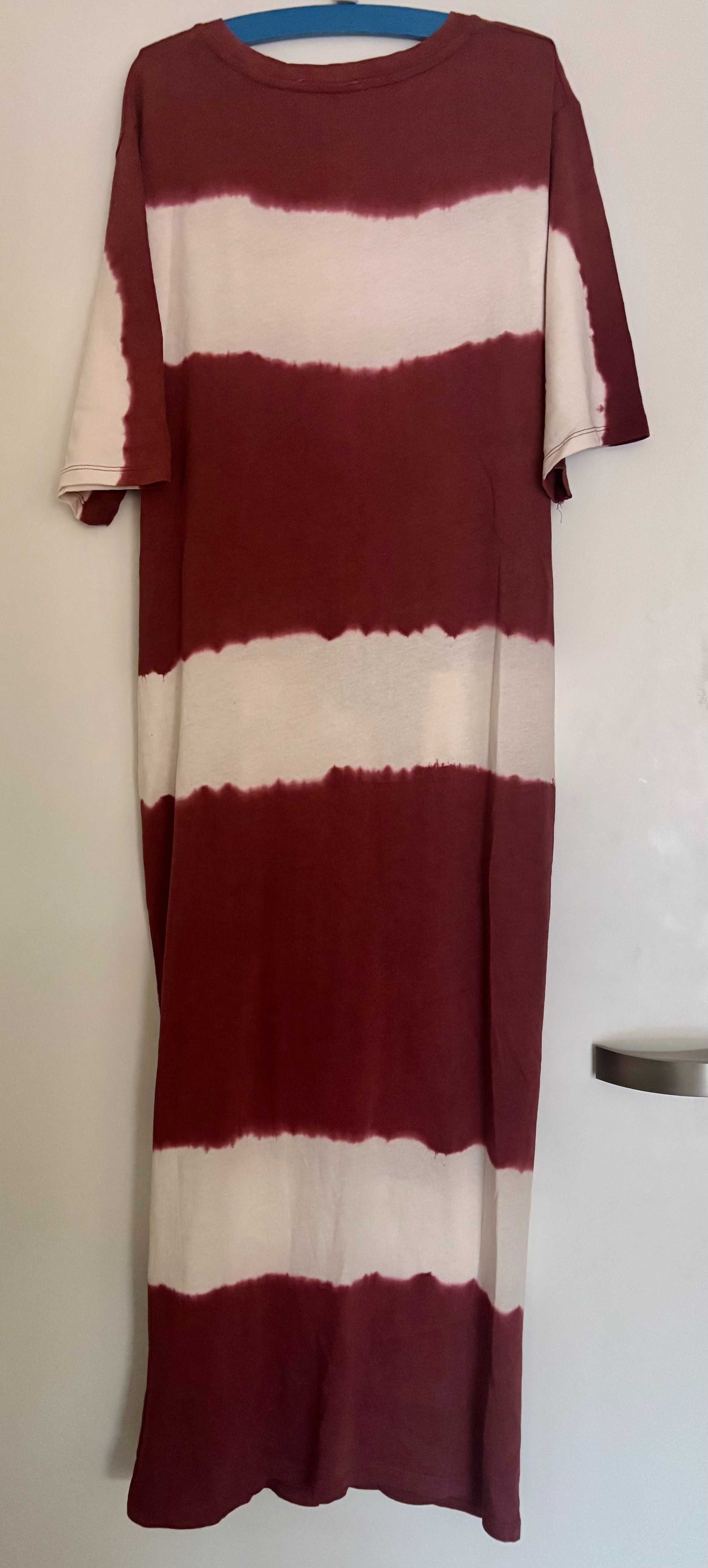 ZARA bawełniana sukienka TIE DYE  z wiązaniem w pasie