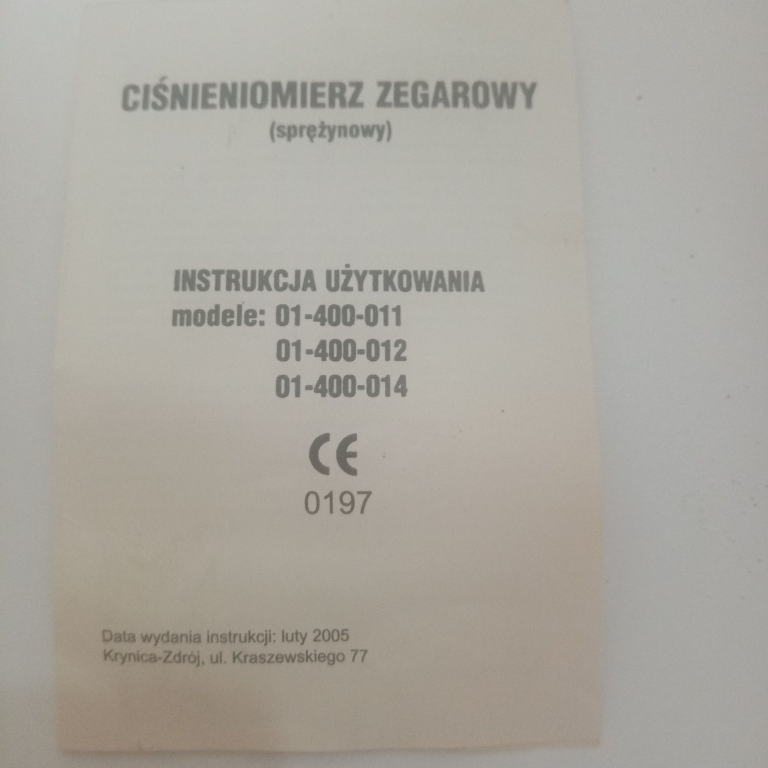Sprzedam ciśnieniomierz zegarowy HS 20 D