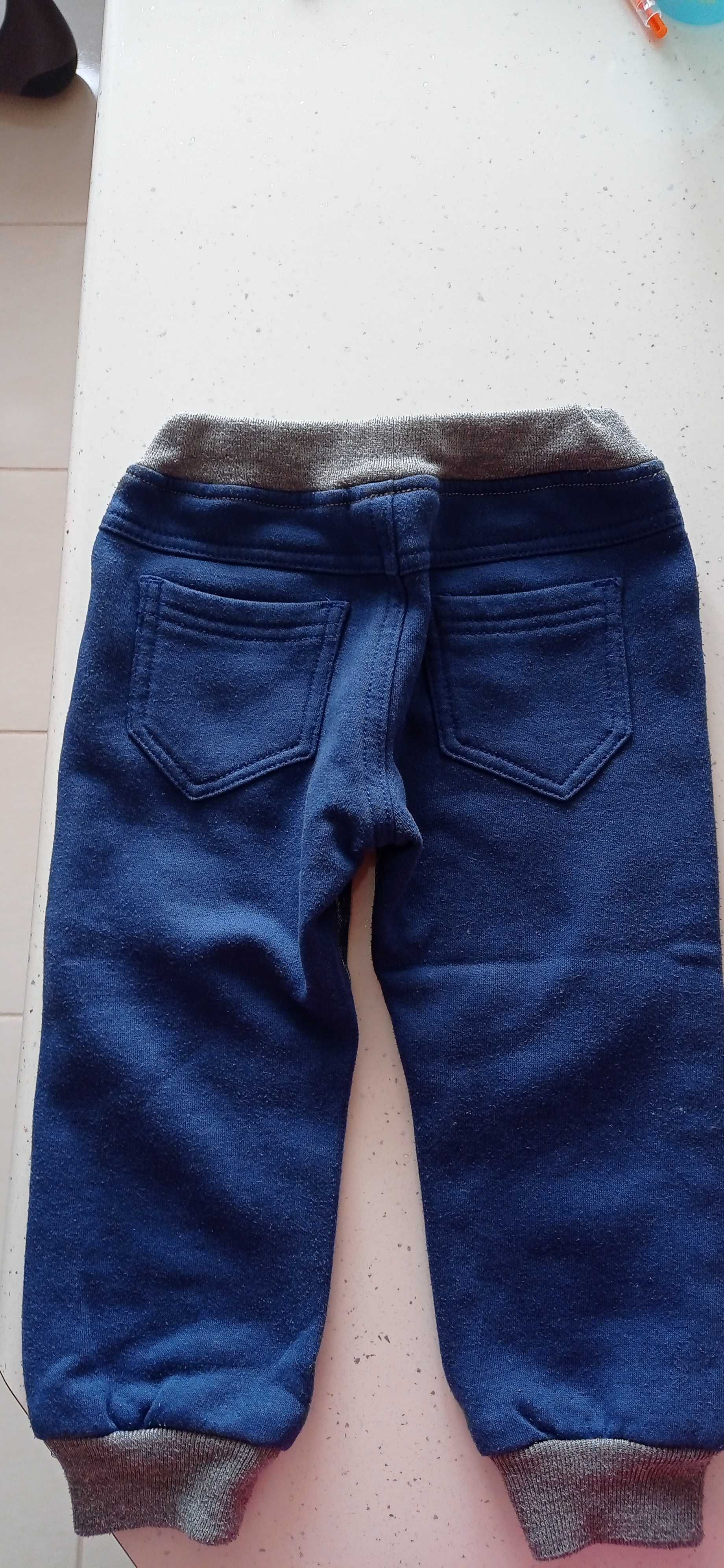 Spodnie wygodne jeans i dres dla dwulatka 86/92