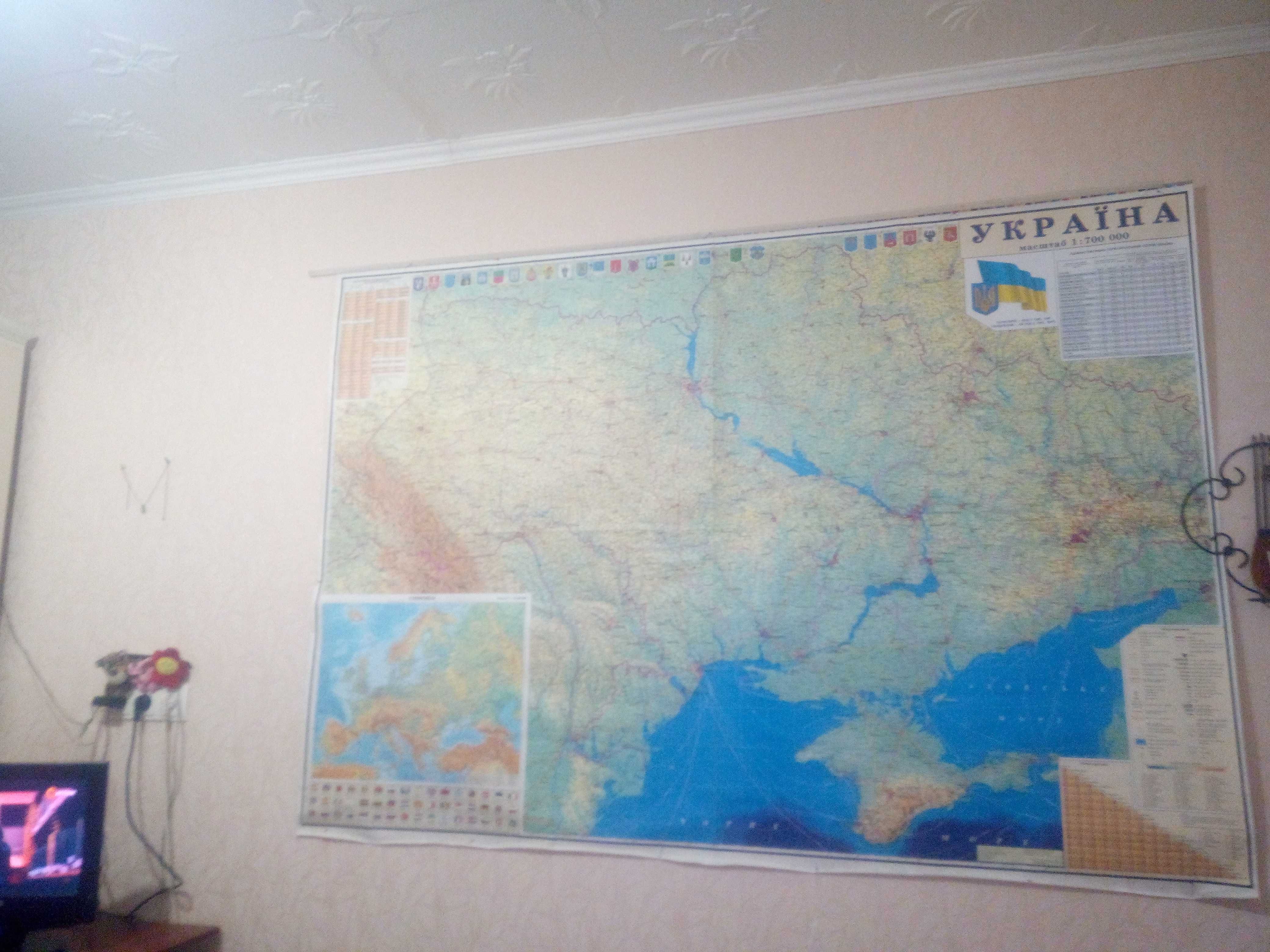 Карта Украины и Европы,2м на 140